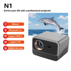 Foreign Trade Version Cross-Border Android Projector Bluetooth 5G Dual-Band WIFI HD 1080P Projector for Office and Home Use LE