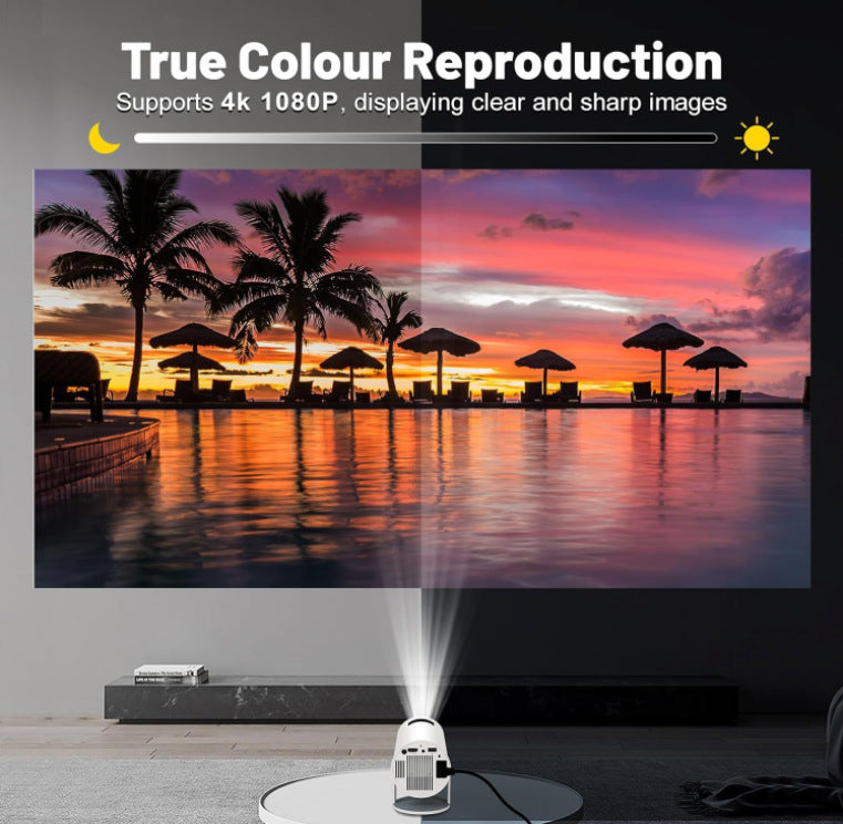 Barrel Projector Android 11 System Bluetooth 5G Dual-Frequency Support 4K Decoding Portable HD