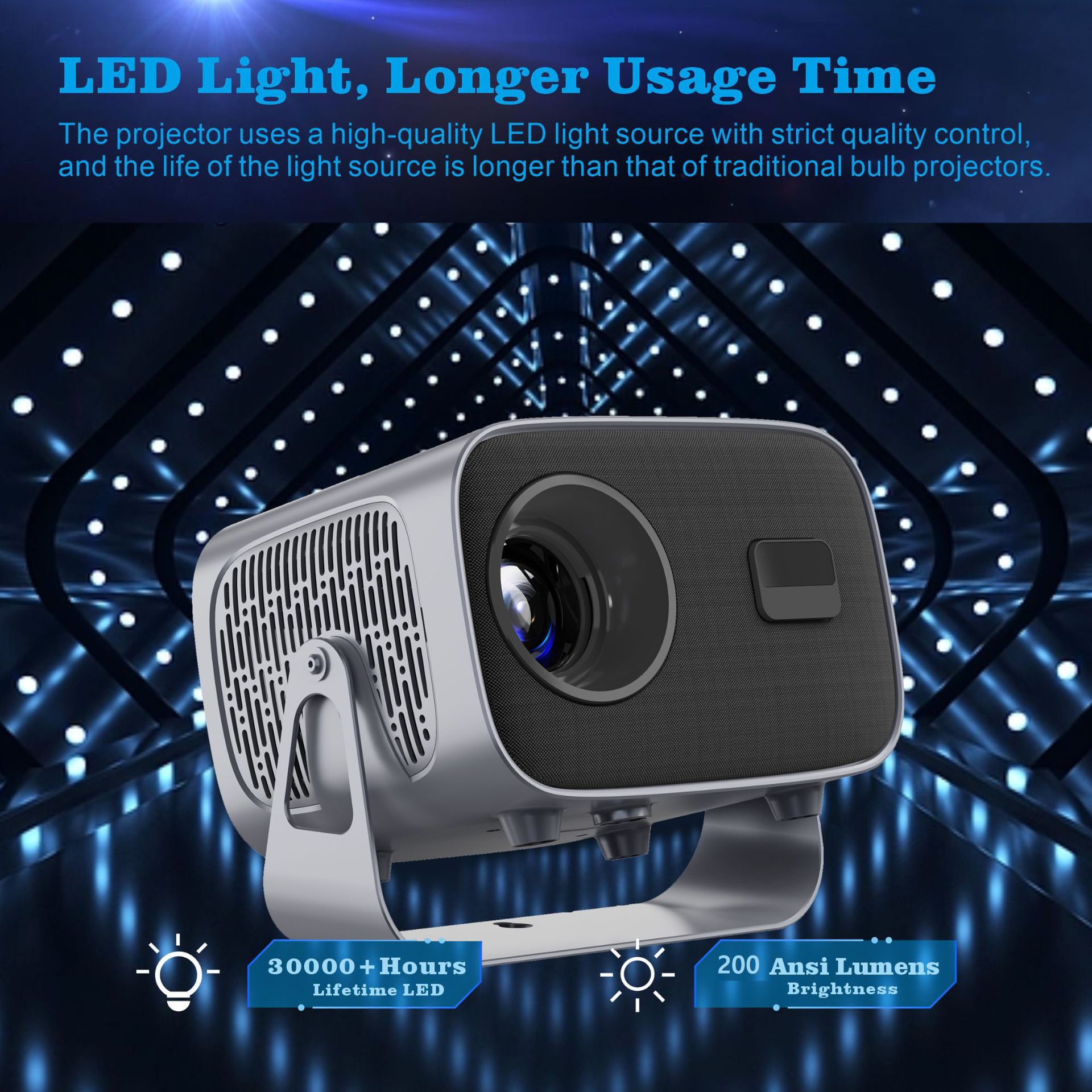 Smart Ball Projector Android 11 Bluetooth 5G Dual-Frequency HD 4K HD Projector