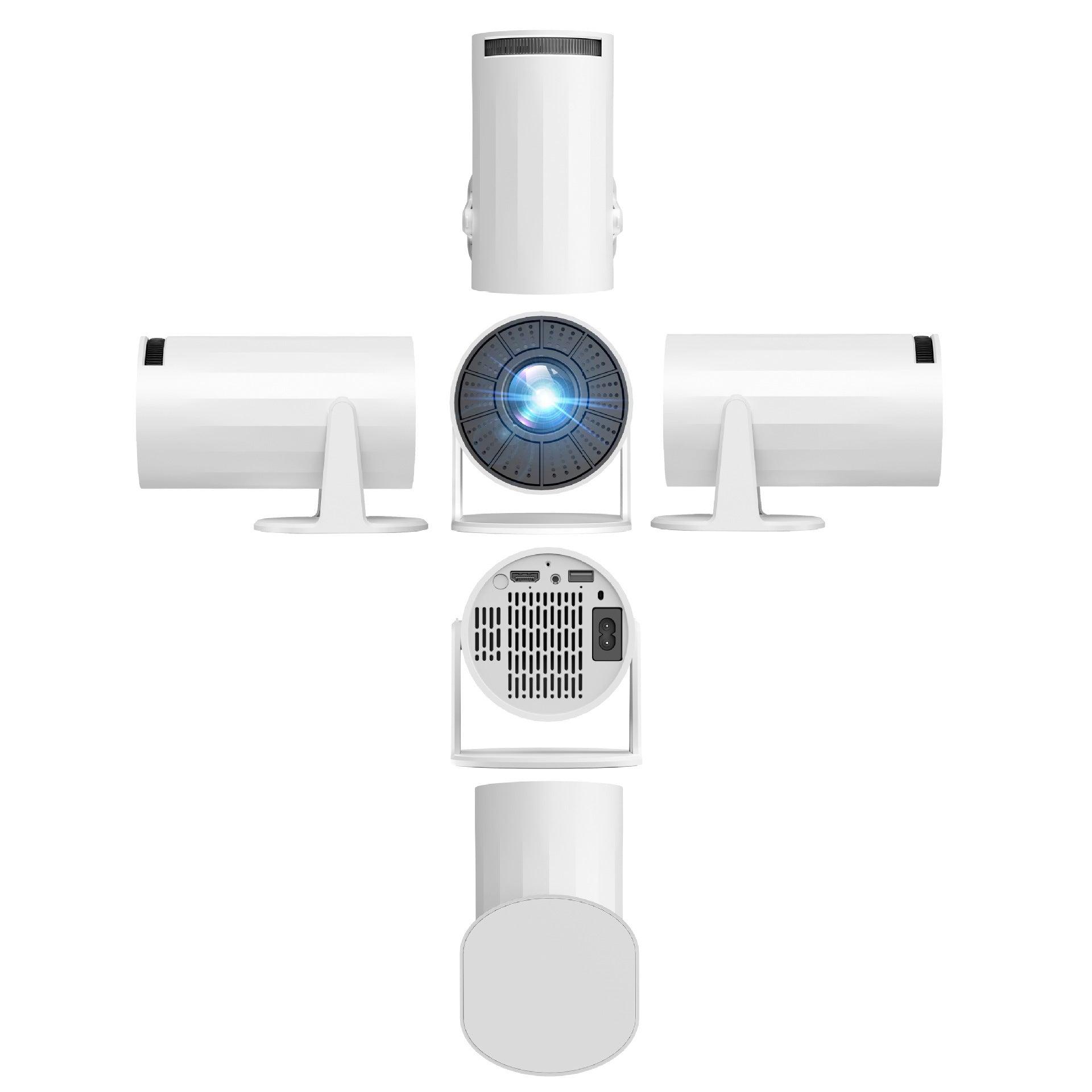 Barrel Projector Android 11 System Bluetooth 5G Dual-Frequency Support 4K Decoding Portable HD