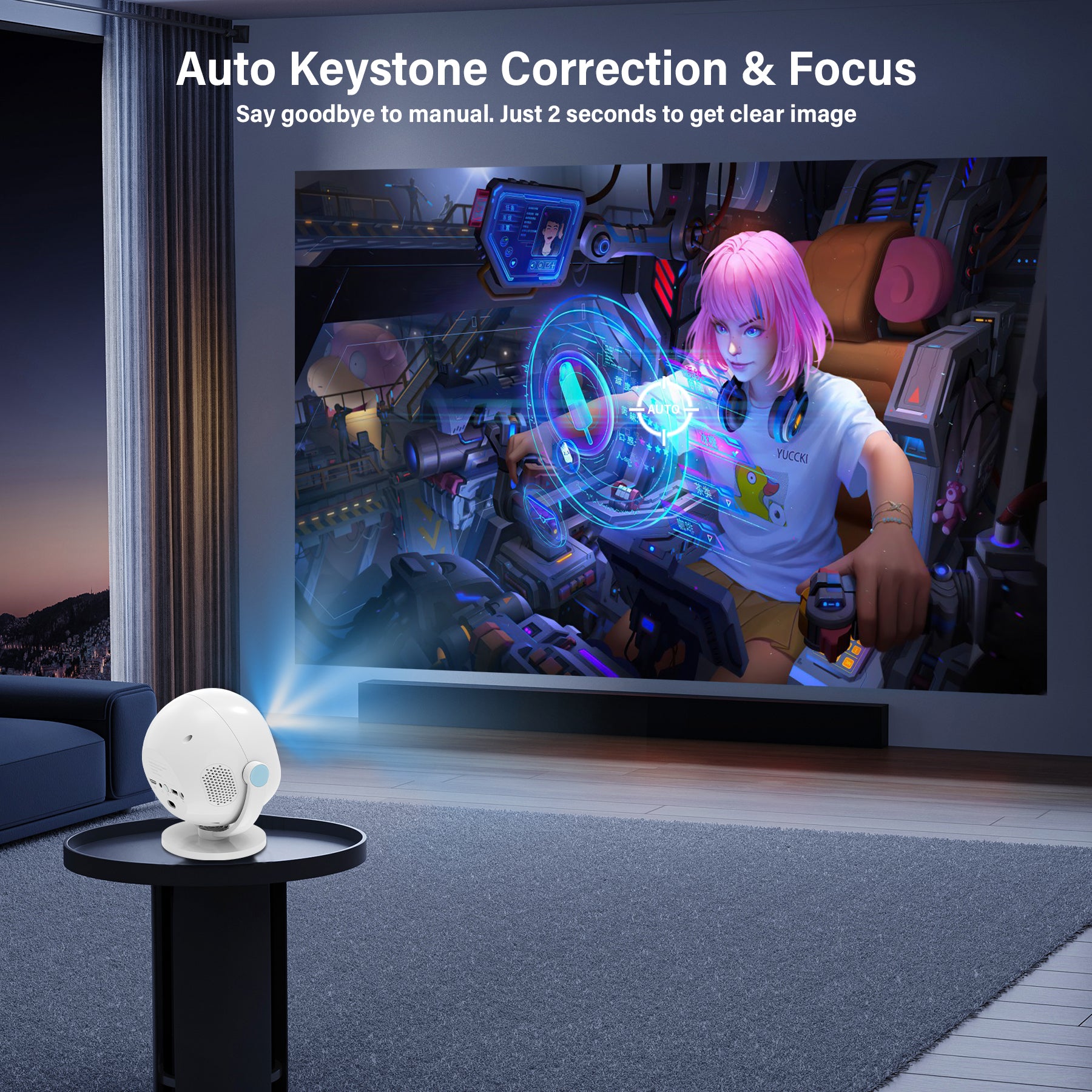 Smart Orb Projector Android 11 Bluetooth 5G Dual Band HD 4k HD Projector